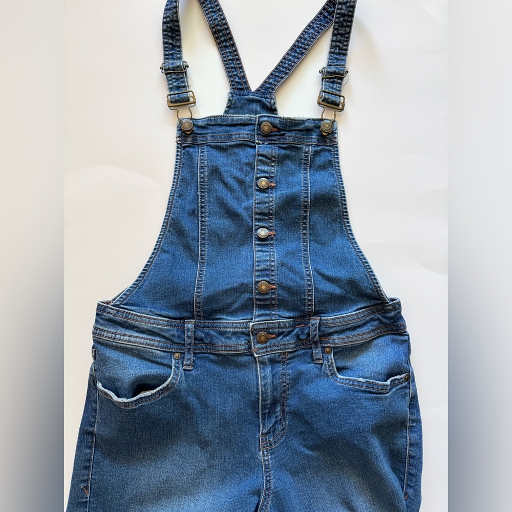 BLACK DAISY Junior Regular Blue Denim Overalls Size S Adjustable Straps Pockets - Picture 3 of 13
